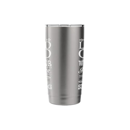 Bible Verse Shirt - Lord God Zephaniah 3:17 Christian Gift Stainless Steel Insulated Tumbler - color: Brushed Steel