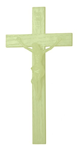 Luminous Catholic Wall Crucifix - Glows in The Dark! (8" x 4") - size: 8"L x 4"W