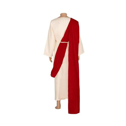 Men's Jesus Costume Christian Biblical Robe Medieval Missionary Outfits Halloween Cosplay Cloak - size: Small