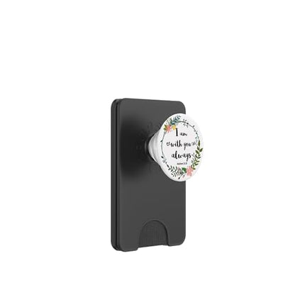 Christian Bible Verse Pop Socket - Matthew God Quotes PopSockets PopGrip: Swappable Grip for Phones & Tablets PopSockets PopWallet for MagSafe - style: Magnetic PopWallet