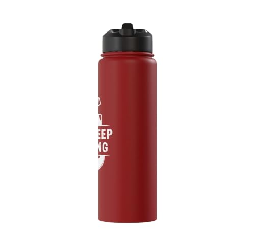 Just Keep Filming Film Industry Video Filmmaker Filming Stainless Steel Insulated Water Bottle - color: Red