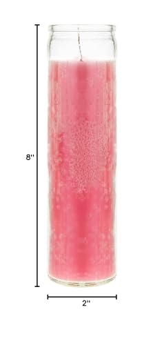 Mega Candles Unscented Devotional Vigil Prayer Wax Candle 1 Count 2" x 8" - color: Pink, size: 1 Piece