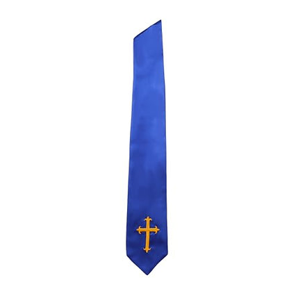 Clergy Stole & Choir Stole with Embroidered 60/72" - color: Royal Blue, size: 60 inch