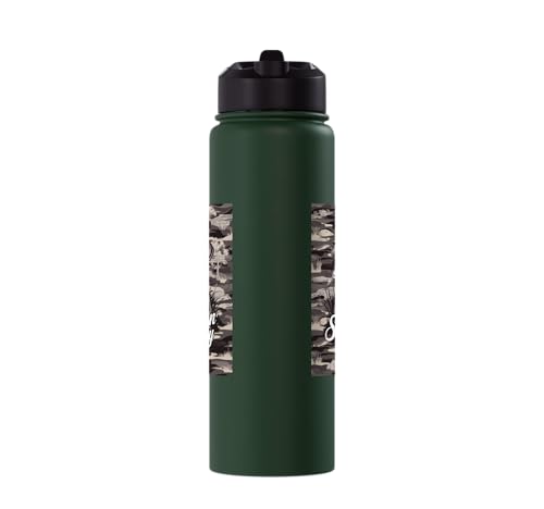Labrador Hunting Dog Art with Southern Boy Script Stainless Steel Insulated Water Bottle - color: Dark Green