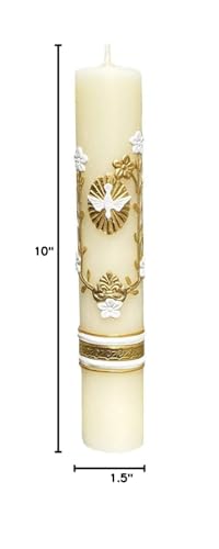 San Rafael Arcangel Baptism Candle or Velas para Bodas de Recuerdo - Candela para Bautizo Cirios Religiosos - Sirios Catolicos Prayer Candle with The Holy Spirit