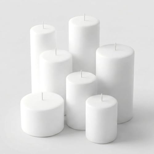 Richland® White Pillar Candles Set of 18 - color: White, size: 3'' Set 18pcs