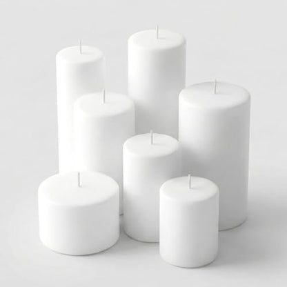 Richland® White Pillar Candles Set of 18 - color: White, size: 3'' Set 18pcs