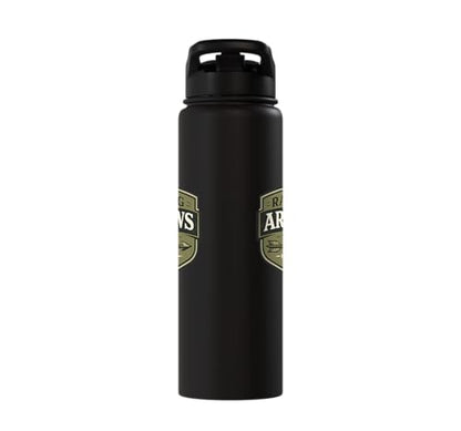 Raising Arrows Since 2026 Psalm 127:4 Faith Family Dad Stainless Steel Insulated Water Bottle - color: Black