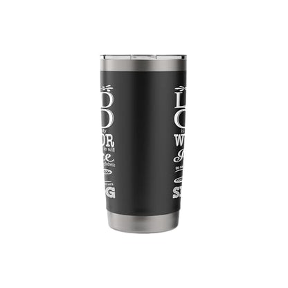Bible Verse Shirt - Lord God Zephaniah 3:17 Christian Gift Stainless Steel Insulated Tumbler - color: Black