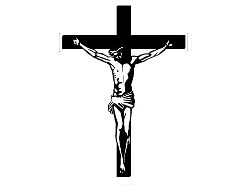 AV Crucifix Sticker, Jesus Christ Decal, Christian Vinyl for Cars, Trucks, Laptops, and Coolers
