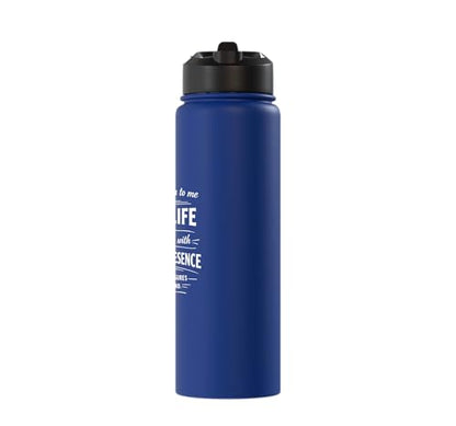 Psalm 16:11 Path of Life Bible Verse Scripture Faith Prayer Stainless Steel Insulated Water Bottle - color: Royal Blue