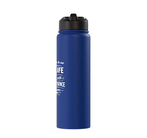 Psalm 16:11 Path of Life Bible Verse Scripture Faith Prayer Stainless Steel Insulated Water Bottle - color: Royal Blue