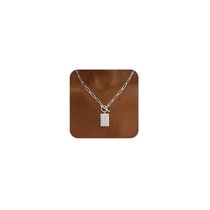 CHESKY Cross Necklace for Women Trendy, Dainty 14K Gold Plated Paperclip Charm Necklace for Womens Chunky Cross Pendant Necklace Gold Jewelry Religious Christian Gifts for Christians - color: Cross-SL