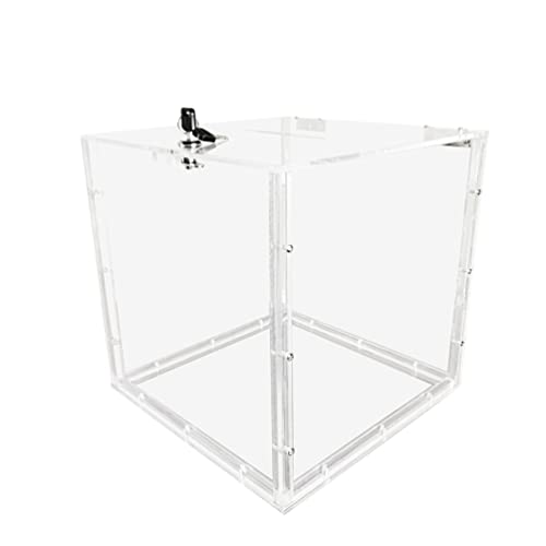 FixtureDisplays® 12X12X12" Clear Donation Box Plexiglass Acrylic Fundraising Ballot Tithing Box 14300-BOX-2D