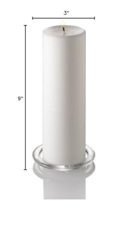12 Eastland Glass Cylinder Vases 10.5" and 12 White Richland Pillar Candles 9" - color: White, size: 9"