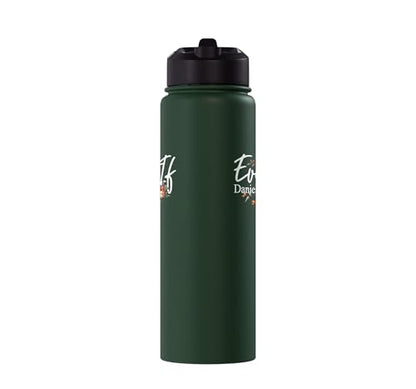 Christian Bible Verse Faith God Daniel 3:18 Even If Daniel Stainless Steel Insulated Water Bottle - color: Dark Green