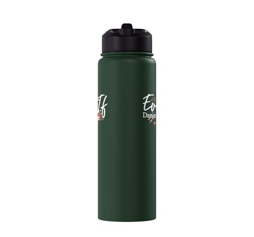 Christian Bible Verse Faith God Daniel 3:18 Even If Daniel Stainless Steel Insulated Water Bottle - color: Dark Green