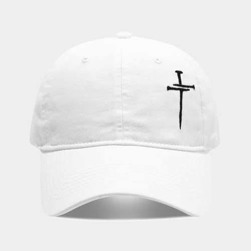 Quanhaigou Baseball Cap Dad Hat Adjustable Fashion Hats for Men Women Polo Trucker Unisex Style Headwear - color: Jesus Cross White