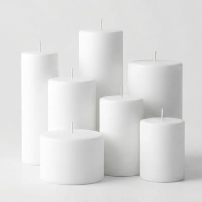 Richland® White Pillar Candles Set of 18 - color: White, size: 3'' Set 18pcs