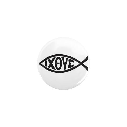 CafePress ICHTHUS FISH 1" Round Mini Button Pin