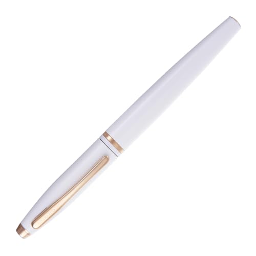 Cross Calais Rollerball Pen, White with Rose Gold, Medium Point, Black Ink - color: White