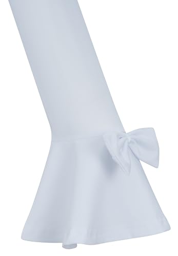 Trumpet Long Sleeve Mesh Church Dress Clergy Tab Insert Collar Priestess Dress - color: White, size: Large