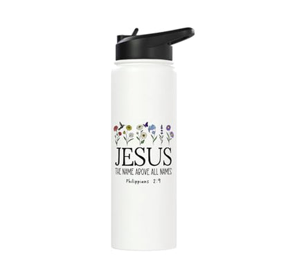 Jesus the Name All Above Names Christian Philippians 2 9-11 Stainless Steel Insulated Water Bottle