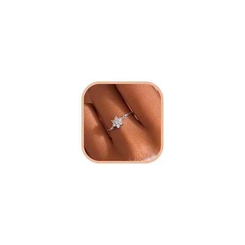 925 Sterling Silver Adjustable Link Chain Rings for Women Daughter - color: Style 6-White