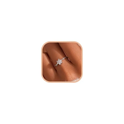 925 Sterling Silver Adjustable Link Chain Rings for Women Daughter - color: Style 6-White