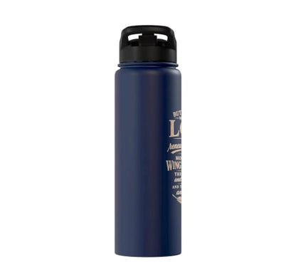 Wings As Eagles Isaiah 40 31 Christian Scripture Gifts Stainless Steel Insulated Water Bottle - color: Navy Blue