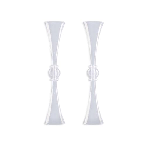 Efavormart 2 Pack | 27" Clear Crystal Embellishment Trumpet Table Centerpiece, Reversible Plastic Flower Vase - color: Clear, size: 27"