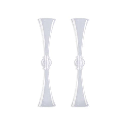Efavormart 2 Pack | 27" Clear Crystal Embellishment Trumpet Table Centerpiece, Reversible Plastic Flower Vase - color: Clear, size: 27"