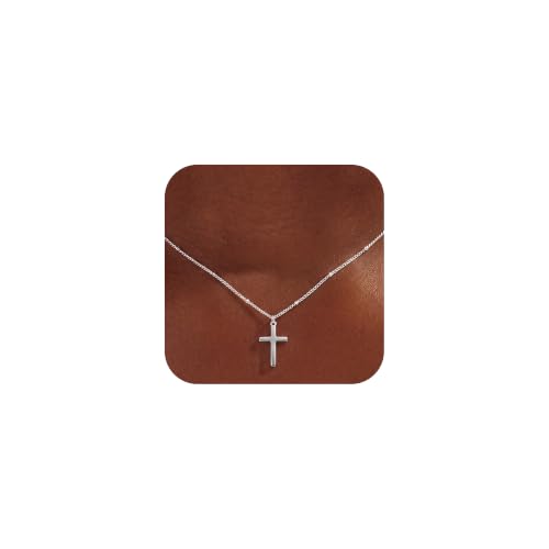 S925 Sterling Silver Cross Necklace for Women - Bead Chain Cross Pendant Necklaces for Women Trendy Jewelry Christian Baptism Religious Faith Jewelry Gifts 16/18/20/22 Inches