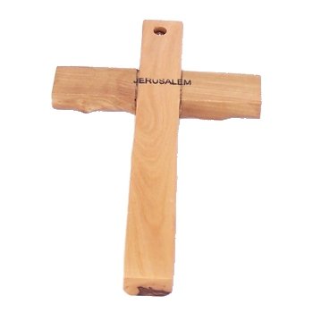 Holy Land Market Hand Carved Olive Wood Wall Cross Pair 6 Inch - size: 6"L x 4"W
