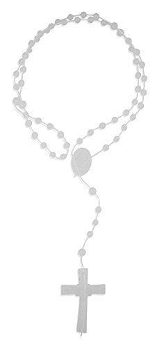 Vatican Imports Plastic Economy Rosary | 10 Bright Colors | Perfect for Camps, Groups and Retreats | Made in Italy | Christian Prayer Accessories - color: White