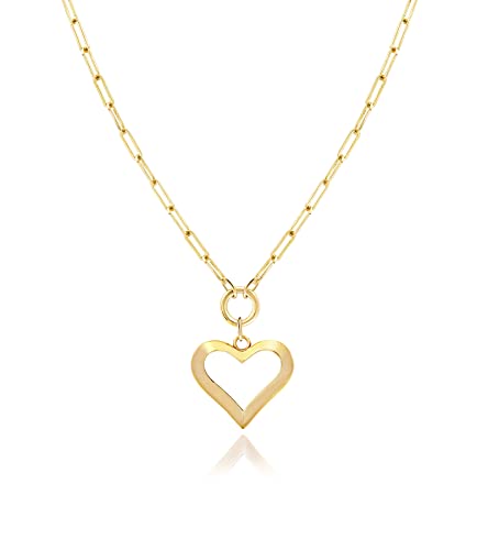 Jewelry Atelier Gold Filled Pendant Necklace Collection - 14K Yellow Gold Filled Pendant Necklace with Solid Clip Chain for Women (Different Sizes and Styles with Extension/Adjustable Chain) - style: Classic