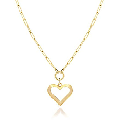 Jewelry Atelier Gold Filled Pendant Necklace Collection - 14K Yellow Gold Filled Pendant Necklace with Solid Clip Chain for Women (Different Sizes and Styles with Extension/Adjustable Chain) - style: Classic