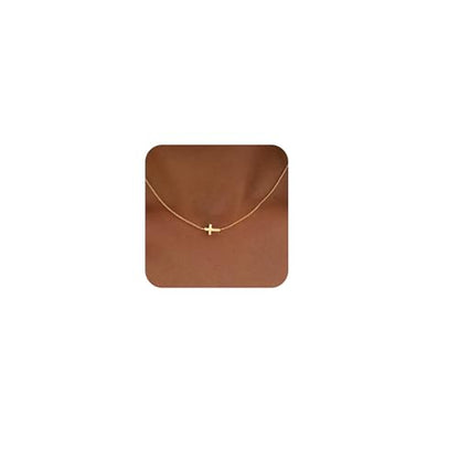 Cross Necklace for Women,Dainty 14k Gold Plated Pendant Necklaces - color: Gold-12
