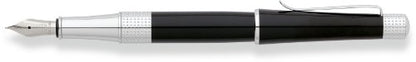 Cross Beverly Refillable Fountain Pen, Medium Nib, Includes Premium Gift Box - Black Lacquer - color: Black, style: Fountain Pen