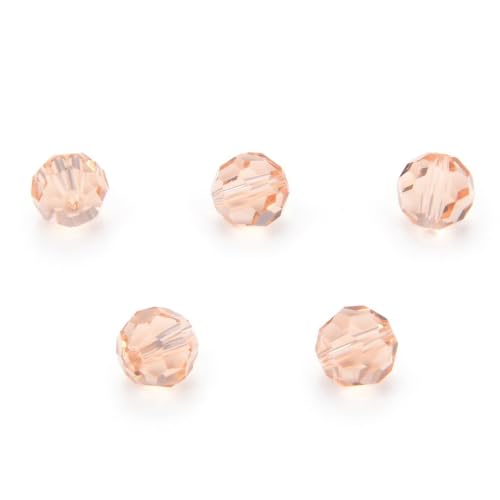 100pcs Adabele Austrian 4mm (0.16 Inch) Small Faceted Round Crystal Beads Light Peach Pink Compatible with Swarovski Crystals Preciosa - color: Peach/Pink, size: 4mm Small (100pcs)