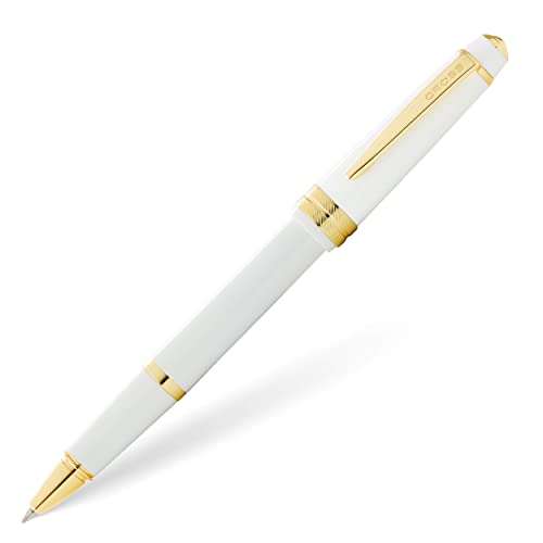 Cross Bailey Light Rollerball Pen, Polished White, Medium Point, Black Ink