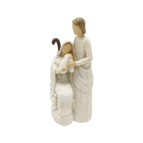 Religious Holy Family Figurine, Resin Sculpture of Mary, Joseph & Baby Jesus, Nativity Set Indoor, Christian Decor for Home, Church, Christmas(8.26 inch Height)