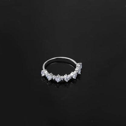 Helonley Birthstone Stack Rings for Women: 925 Sterling Silver Stacked Ring - color: Round Eternity Ring