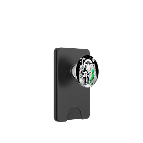 Bigfoot Plays Guitar Sasquatch Camping Big Foot UFO Alien PopSockets PopWallet for MagSafe - style: Magnetic PopWallet
