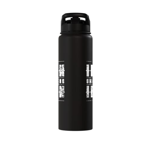 Iron Sharpens Iron Christian Gym Water Bottles Bible Verse Stainless Steel Insulated Water Bottle - color: Black