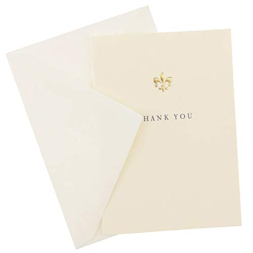 Graphique Fleur de Lis La Petite Presse Boxed Thank You Notes - 10 Embossed and Embellished Gold Foil Fleur de Lis Thank You Cards with Matching Envelopes, 3.25" x 4.75" - color: Fleur de Lis
