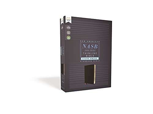 NASB, Thinline Bible, Giant Print, Bonded Leather, Black, Red Letter, 1995 Text, Comfort Print