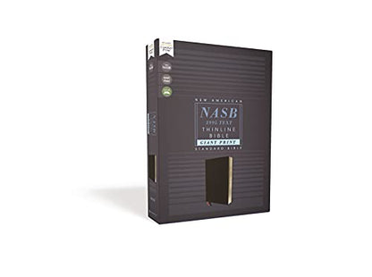 NASB, Thinline Bible, Giant Print, Bonded Leather, Black, Red Letter, 1995 Text, Comfort Print
