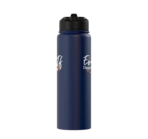 Christian Bible Verse Faith God Daniel 3:18 Even If Daniel Stainless Steel Insulated Water Bottle - color: Navy Blue