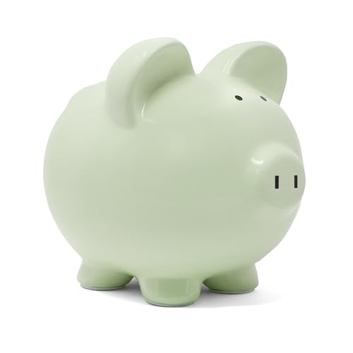 Child to Cherish Ceramic Piggy Bank, Green - color: Green